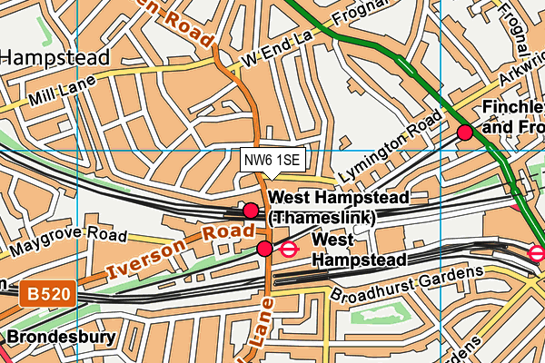 NW6 1SE map - OS VectorMap District (Ordnance Survey) NW6 1SE map - OS VectorMap District (Ordnance Survey)