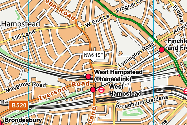 NW6 1SF map - OS VectorMap District (Ordnance Survey) NW6 1SF map - OS VectorMap District (Ordnance Survey)