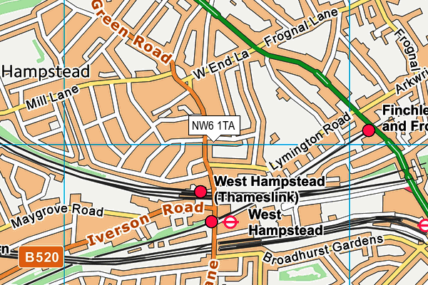 NW6 1TA map - OS VectorMap District (Ordnance Survey) NW6 1TA map - OS VectorMap District (Ordnance Survey)