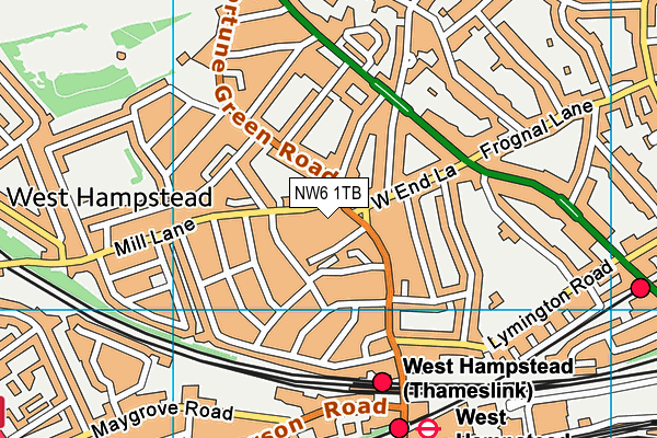 NW6 1TB map - OS VectorMap District (Ordnance Survey) NW6 1TB map - OS VectorMap District (Ordnance Survey)