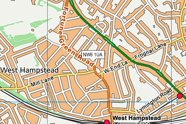 NW6 1UA map - OS VectorMap District (Ordnance Survey)