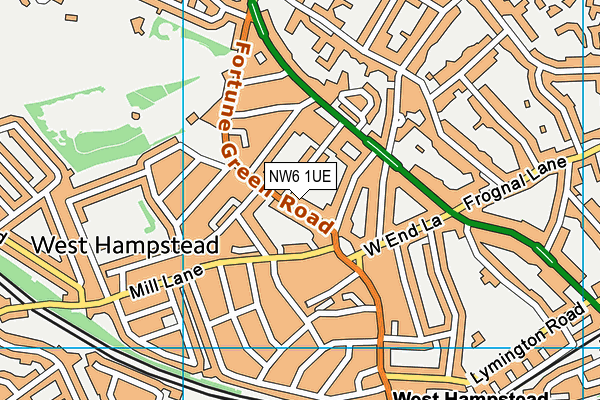 NW6 1UE map - OS VectorMap District (Ordnance Survey) NW6 1UE map - OS VectorMap District (Ordnance Survey)