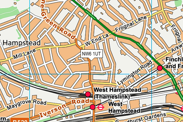 NW6 1UT map - OS VectorMap District (Ordnance Survey) NW6 1UT map - OS VectorMap District (Ordnance Survey)