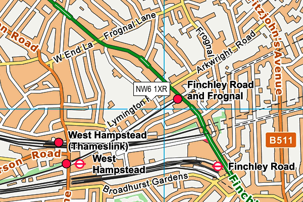 NW6 1XR map - OS VectorMap District (Ordnance Survey)