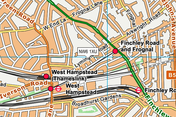 NW6 1XU map - OS VectorMap District (Ordnance Survey) NW6 1XU map - OS VectorMap District (Ordnance Survey)