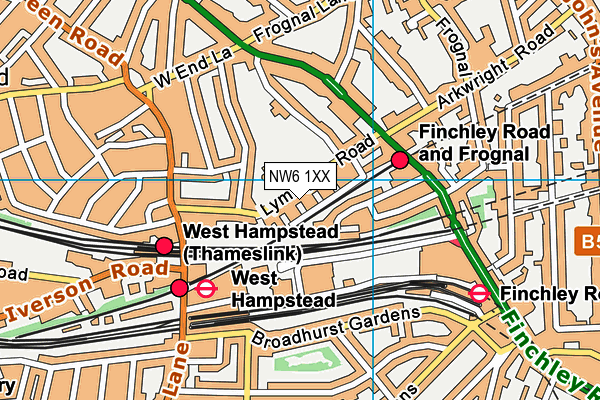 NW6 1XX map - OS VectorMap District (Ordnance Survey)