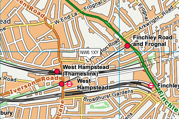 NW6 1XY map - OS VectorMap District (Ordnance Survey)