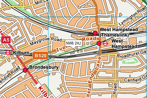 NW6 2HJ map - OS VectorMap District (Ordnance Survey) NW6 2HJ map - OS VectorMap District (Ordnance Survey)