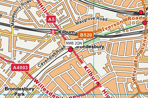 NW6 2QN map - OS VectorMap District (Ordnance Survey)