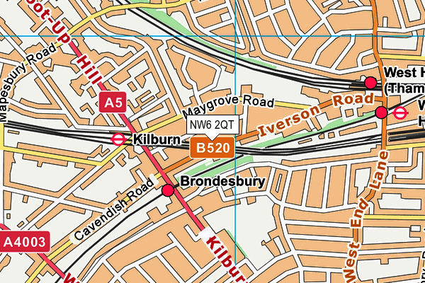 NW6 2QT map - OS VectorMap District (Ordnance Survey) NW6 2QT map - OS VectorMap District (Ordnance Survey)