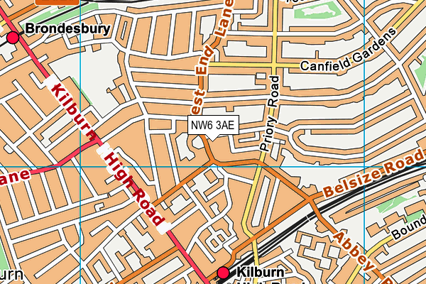 NW6 3AE map - OS VectorMap District (Ordnance Survey) NW6 3AE map - OS VectorMap District (Ordnance Survey)