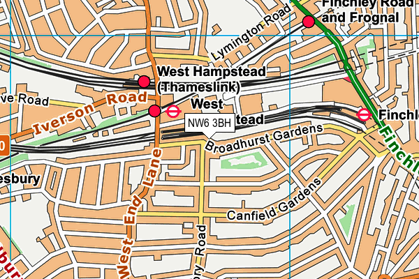 NW6 3BH map - OS VectorMap District (Ordnance Survey)