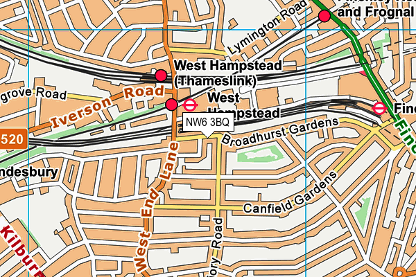 NW6 3BQ map - OS VectorMap District (Ordnance Survey)
