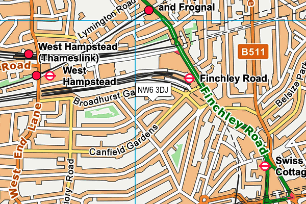 NW6 3DJ map - OS VectorMap District (Ordnance Survey) NW6 3DJ map - OS VectorMap District (Ordnance Survey)