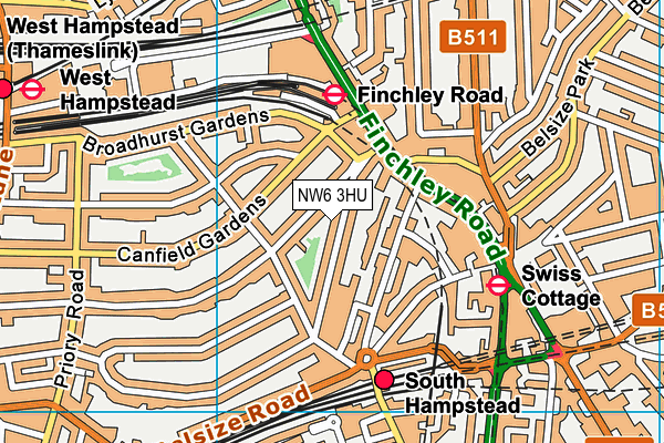 NW6 3HU map - OS VectorMap District (Ordnance Survey) NW6 3HU map - OS VectorMap District (Ordnance Survey)
