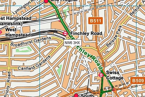 NW6 3HX map - OS VectorMap District (Ordnance Survey) NW6 3HX map - OS VectorMap District (Ordnance Survey)