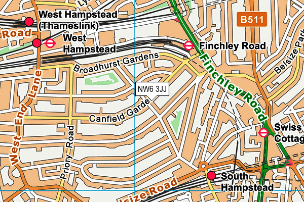 NW6 3JJ map - OS VectorMap District (Ordnance Survey) NW6 3JJ map - OS VectorMap District (Ordnance Survey)