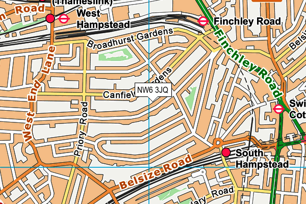 NW6 3JQ map - OS VectorMap District (Ordnance Survey) NW6 3JQ map - OS VectorMap District (Ordnance Survey)