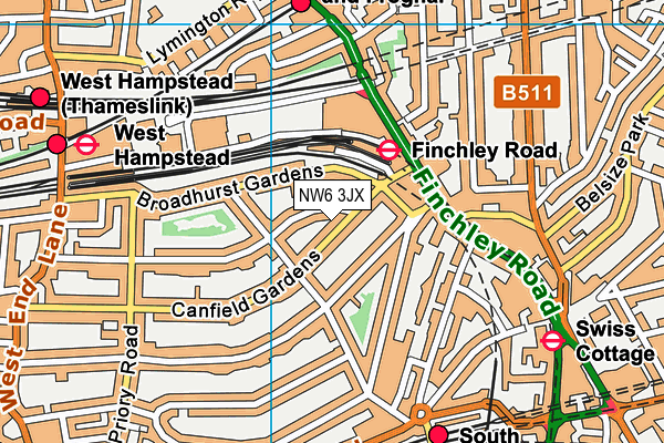 NW6 3JX map - OS VectorMap District (Ordnance Survey) NW6 3JX map - OS VectorMap District (Ordnance Survey)