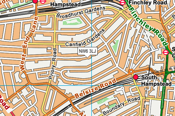 NW6 3LJ map - OS VectorMap District (Ordnance Survey) NW6 3LJ map - OS VectorMap District (Ordnance Survey)