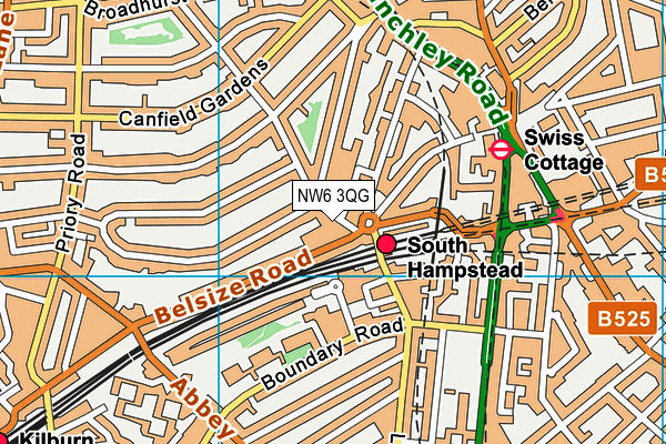 NW6 3QG map - OS VectorMap District (Ordnance Survey)