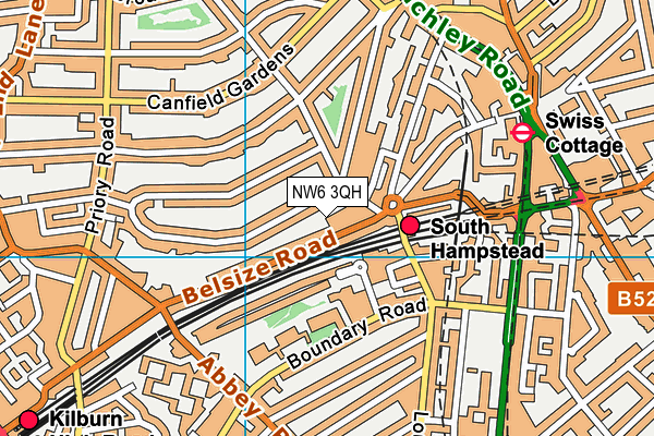 NW6 3QH map - OS VectorMap District (Ordnance Survey) NW6 3QH map - OS VectorMap District (Ordnance Survey)