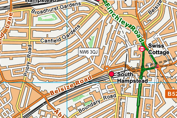 NW6 3QJ map - OS VectorMap District (Ordnance Survey) NW6 3QJ map - OS VectorMap District (Ordnance Survey)