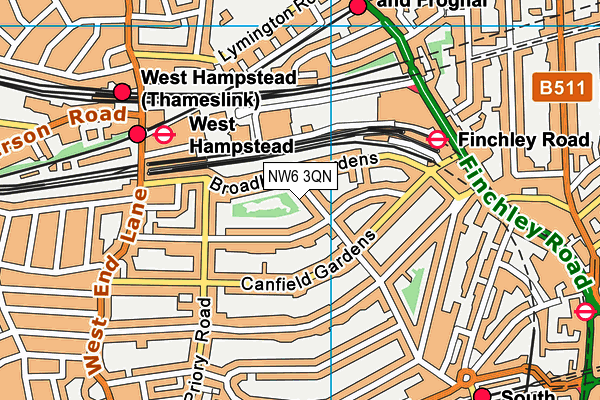 NW6 3QN map - OS VectorMap District (Ordnance Survey) NW6 3QN map - OS VectorMap District (Ordnance Survey)