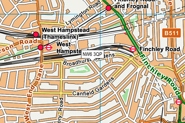 NW6 3QP map - OS VectorMap District (Ordnance Survey) NW6 3QP map - OS VectorMap District (Ordnance Survey)
