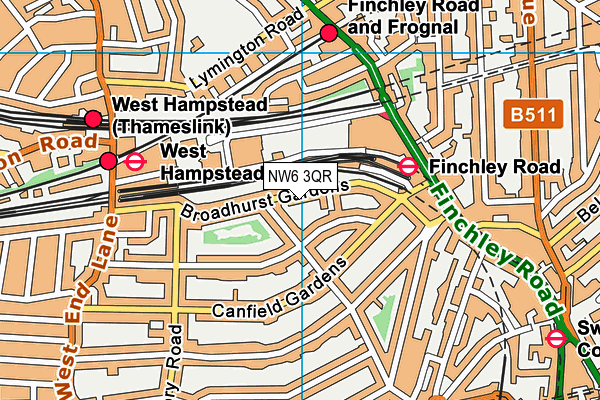 NW6 3QR map - OS VectorMap District (Ordnance Survey) NW6 3QR map - OS VectorMap District (Ordnance Survey)