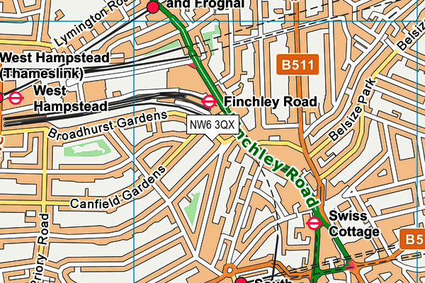 NW6 3QX map - OS VectorMap District (Ordnance Survey) NW6 3QX map - OS VectorMap District (Ordnance Survey)