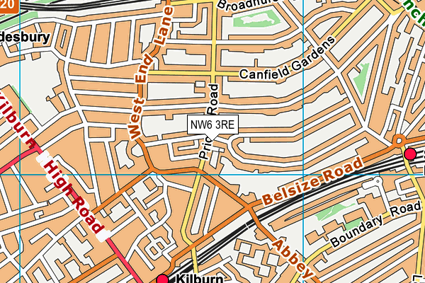 NW6 3RE map - OS VectorMap District (Ordnance Survey) NW6 3RE map - OS VectorMap District (Ordnance Survey)