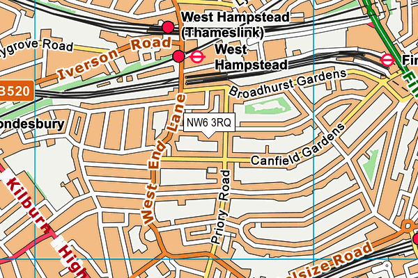NW6 3RQ map - OS VectorMap District (Ordnance Survey)