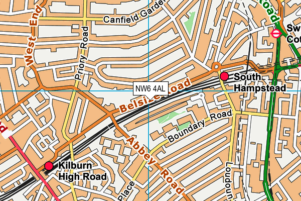 NW6 4AL map - OS VectorMap District (Ordnance Survey) NW6 4AL map - OS VectorMap District (Ordnance Survey)