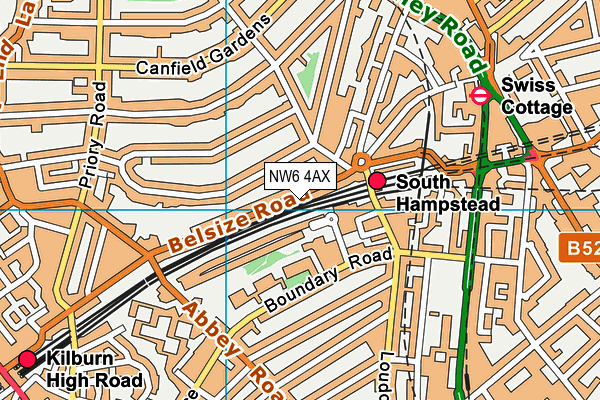 NW6 4AX map - OS VectorMap District (Ordnance Survey) NW6 4AX map - OS VectorMap District (Ordnance Survey)