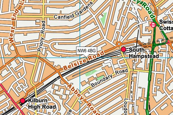 NW6 4BG map - OS VectorMap District (Ordnance Survey)