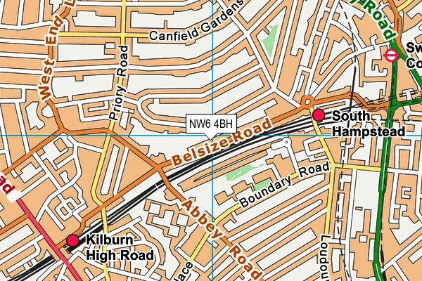 NW6 4BH map - OS VectorMap District (Ordnance Survey)