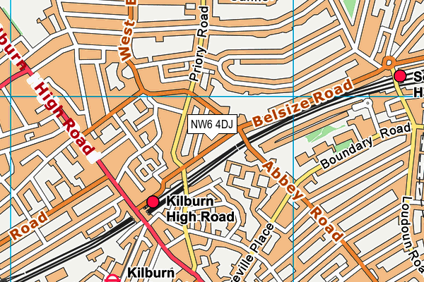 NW6 4DJ map - OS VectorMap District (Ordnance Survey)