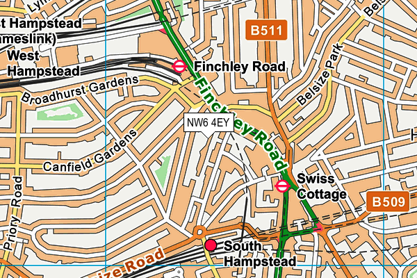 NW6 4EY map - OS VectorMap District (Ordnance Survey) NW6 4EY map - OS VectorMap District (Ordnance Survey)