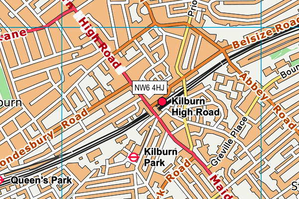 NW6 4HJ map - OS VectorMap District (Ordnance Survey) NW6 4HJ map - OS VectorMap District (Ordnance Survey)