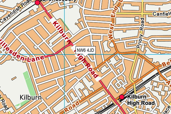 NW6 4JD map - OS VectorMap District (Ordnance Survey) NW6 4JD map - OS VectorMap District (Ordnance Survey)