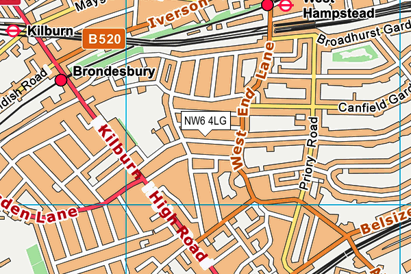 NW6 4LG map - OS VectorMap District (Ordnance Survey) NW6 4LG map - OS VectorMap District (Ordnance Survey)