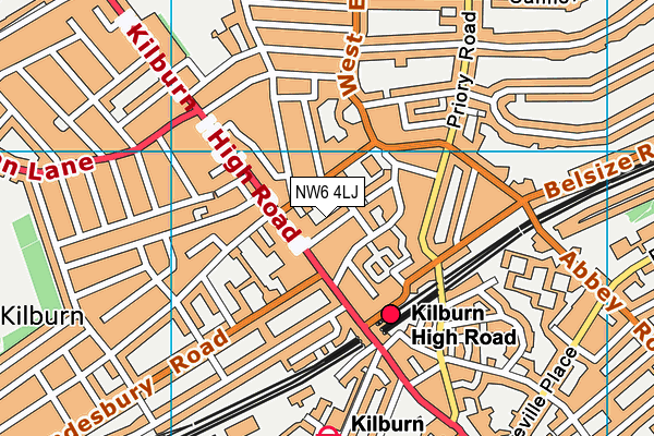 NW6 4LJ map - OS VectorMap District (Ordnance Survey) NW6 4LJ map - OS VectorMap District (Ordnance Survey)