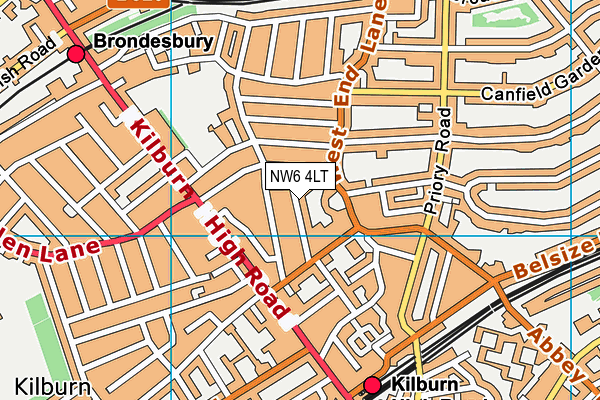 NW6 4LT map - OS VectorMap District (Ordnance Survey) NW6 4LT map - OS VectorMap District (Ordnance Survey)