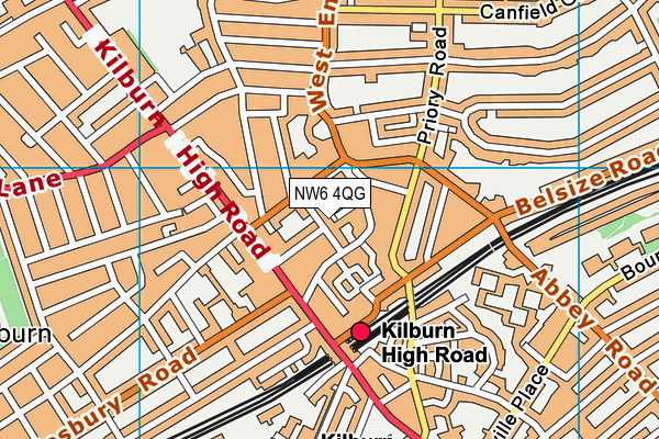NW6 4QG map - OS VectorMap District (Ordnance Survey) NW6 4QG map - OS VectorMap District (Ordnance Survey)