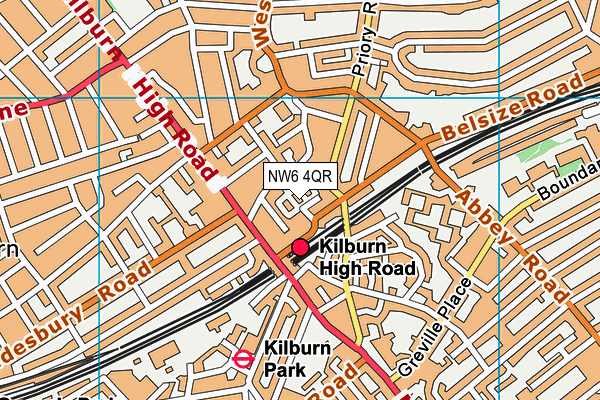 NW6 4QR map - OS VectorMap District (Ordnance Survey) NW6 4QR map - OS VectorMap District (Ordnance Survey)