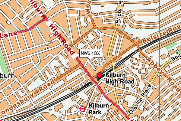 NW6 4QX map - OS VectorMap District (Ordnance Survey) NW6 4QX map - OS VectorMap District (Ordnance Survey)