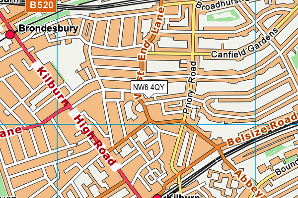 NW6 4QY map - OS VectorMap District (Ordnance Survey) NW6 4QY map - OS VectorMap District (Ordnance Survey)