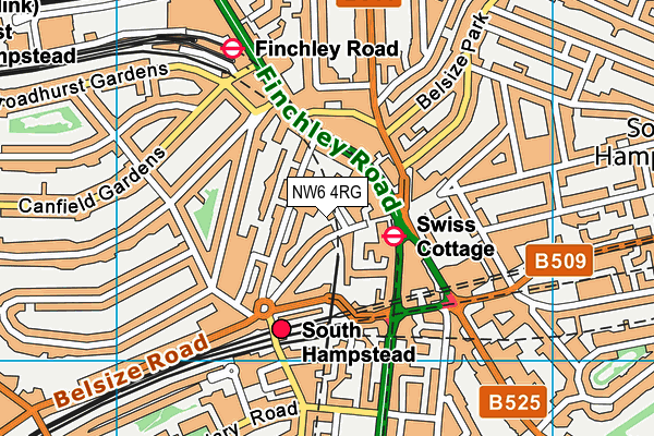 NW6 4RG map - OS VectorMap District (Ordnance Survey)