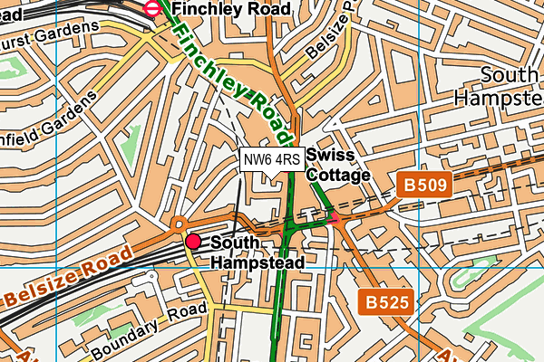 NW6 4RS map - OS VectorMap District (Ordnance Survey)